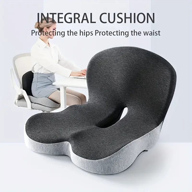 Ergonomic Seat Cushion with Backrest,Soft, Supportive, and Washable Office Chair Pad for Hip and Waist Comfort, Ideal for Long S
