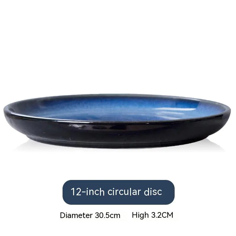 Elegant Blue Gradient Porcelain Plate